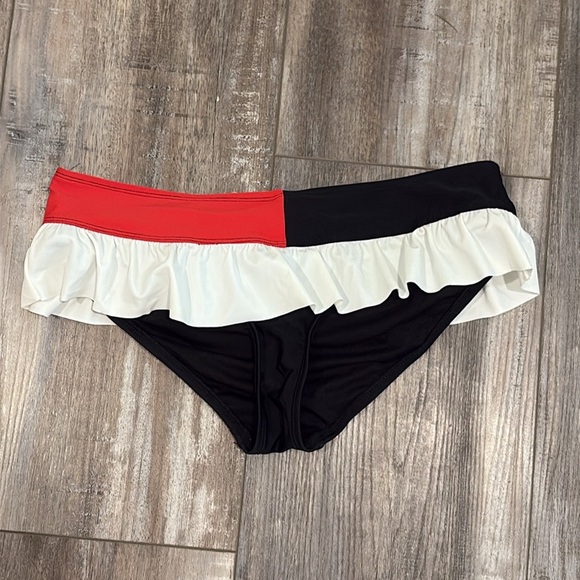 DC Comics Harley Quinn Licensed Bikini Ruffled Swim Bottom Black White Red Small - Picture 7 of 9